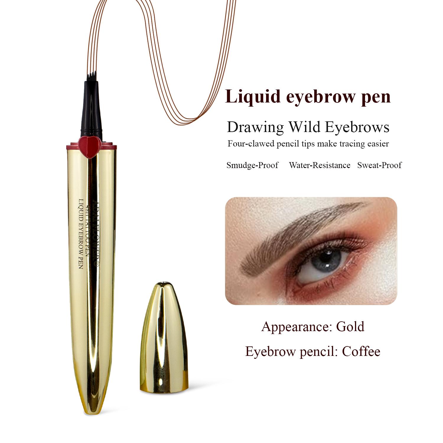 

Eyebrow Pen Liquid Eyebrow Pen Водостійкий олівець для брів із наконечником мікровилки Стійкий кавовий колір Standard золотий