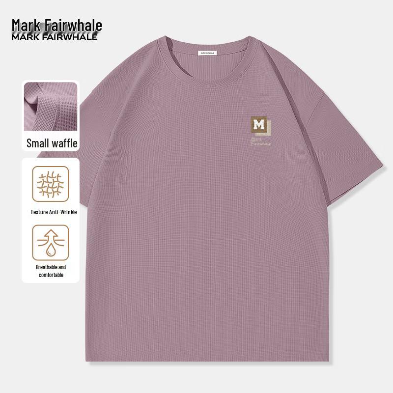 

MARK FAIRWHALE Men s 230G Waffle Knit Short Sleeve T-Shirt 4XL