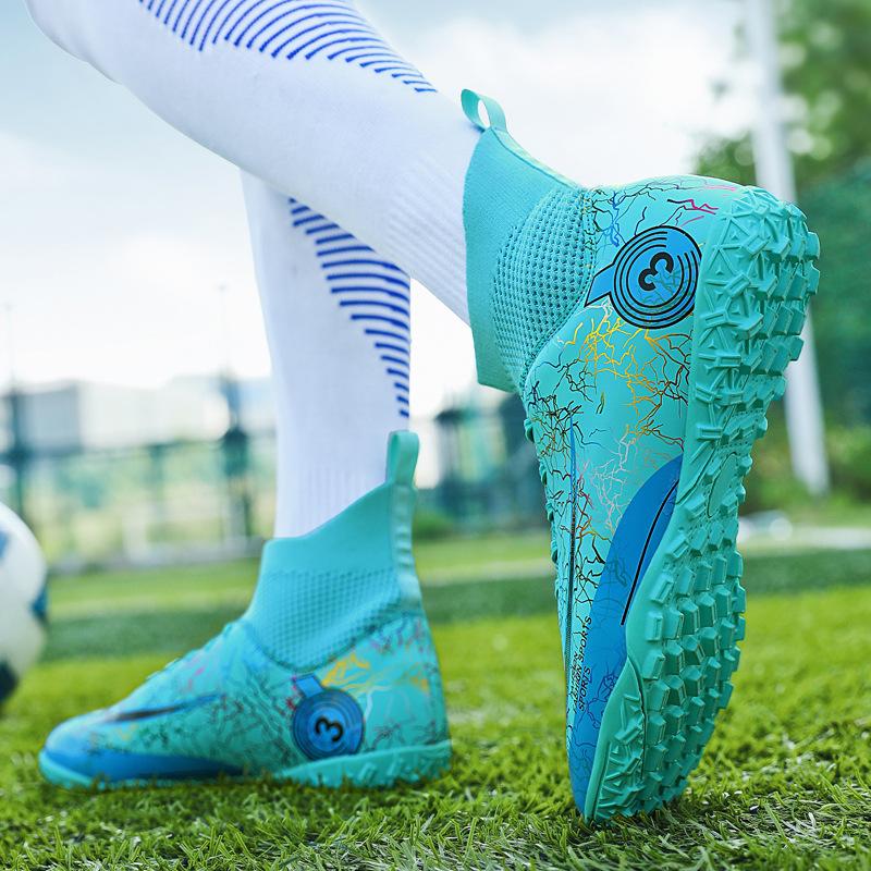 Large Size New Adult High-top Football Shoes Men's Long Nails AG Children's TF Broken Nails Breathable Student Training Shoes Women