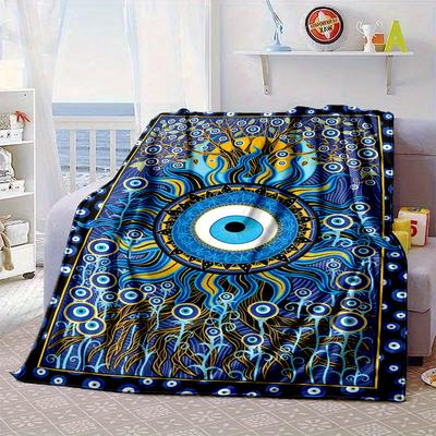 The Turkish Evil Eye Blanket Flannel Blanket Throw Blanket Sofa Cover Blanket Soft Premium Blanket Picnic Blanket Tv Blanket Gifts