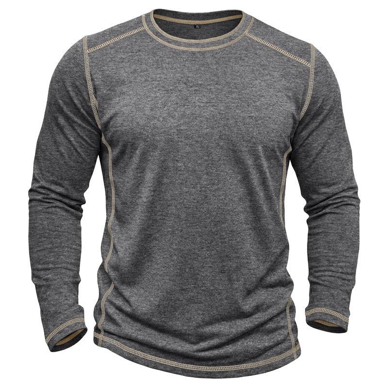 Men's Retro Long Sleeve T-Shirt Casual Soft Basic Tee for Daily Streetwear Outdoor Breathable Spring Autumn Tops