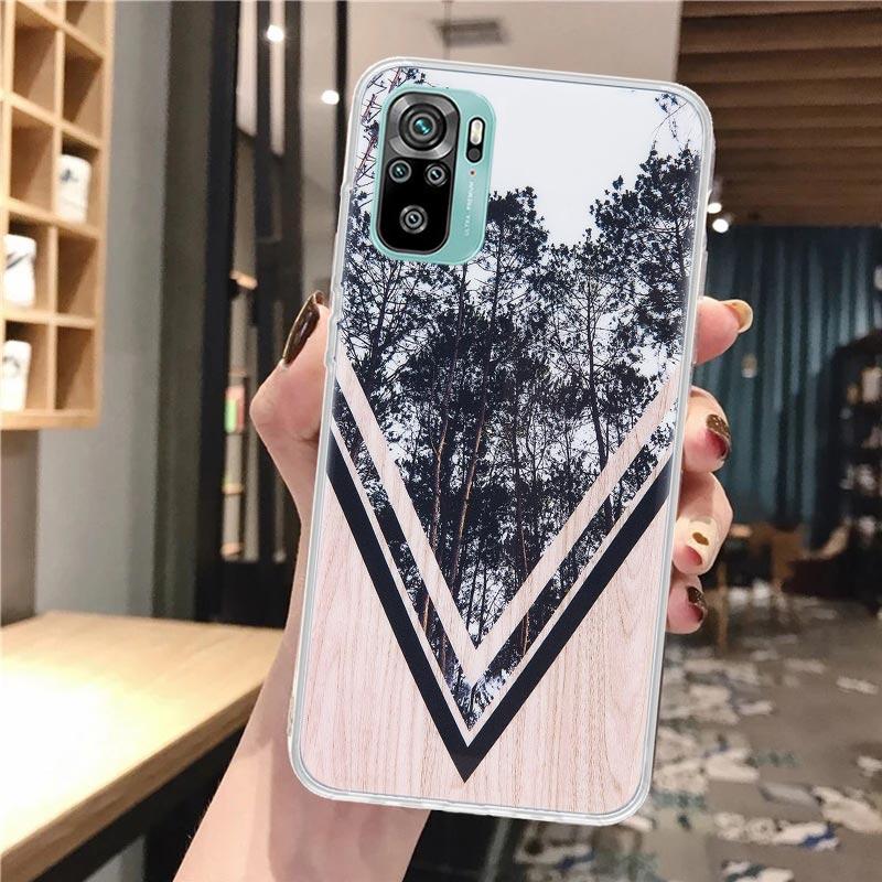 Forest Geometry Wood Nature Soft Phone Case For Xiaomi Redmi Note 12 12S 13 14 11 11S 10 Pro 10S 11T 11E Plus 14Pro Pattern Cove