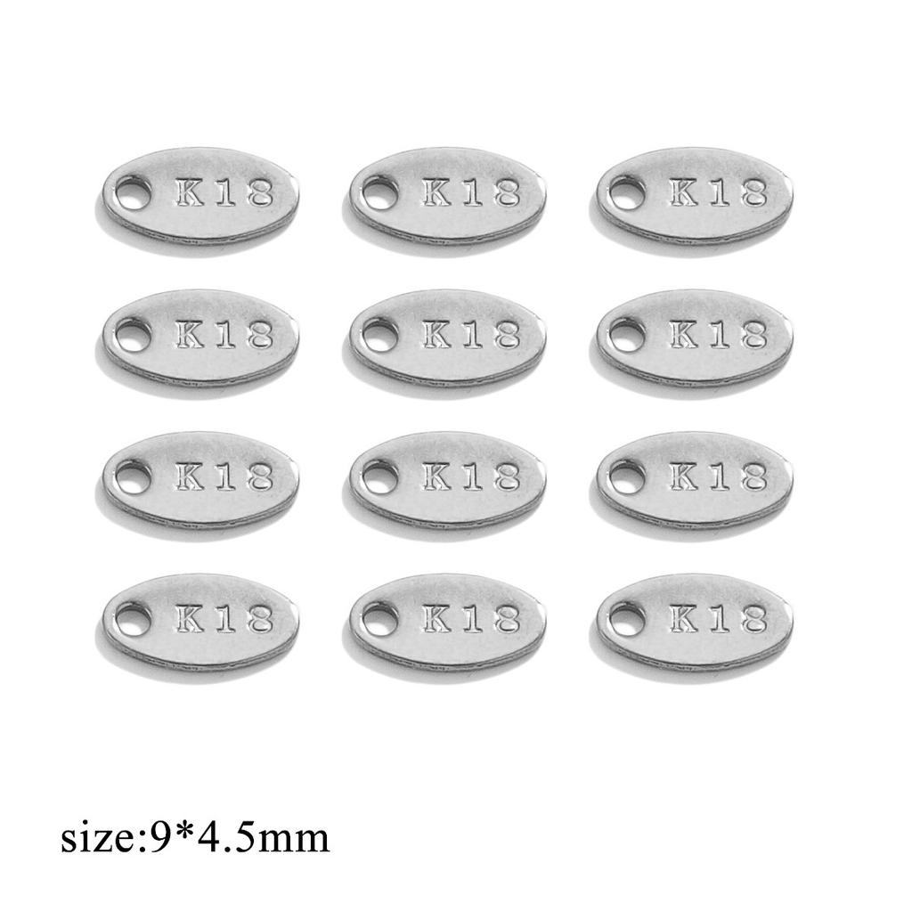 100pcs Stainless Steel Tail Chain Tag Real Gold Electroplated Small Pendant Accessories for Jewelry Making DIY Charms