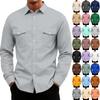 Camicia da uomo basic a maniche lunghe con due tasche