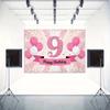2D planar background banner with a pink-themed "9 Happy Birthday" pattern background fabricDJH