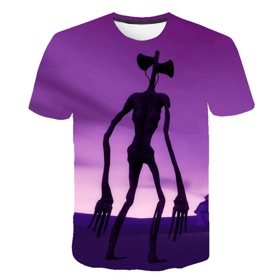 Camisetas de Verão Siren Head com Estampa 3D Streetwear Moda Masculina Casual Oversized Gola Redonda Manga Curta Camisetas Tops Roupas