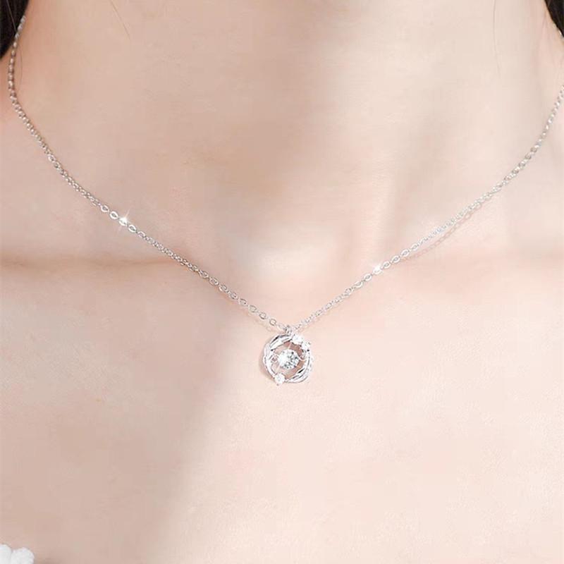 Douyin Live Gold Heart Feather Necklace - Mobius Pendant Women's Collarbone Chain
