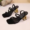 36-43 Übergrößen Schuhe für Damen Sommer Mode Damen zum Hineinschlüpfen Plateau Offene Zehenpartie Hoher Absatz Sandalen Bequeme Damen Hausschuhe 2026