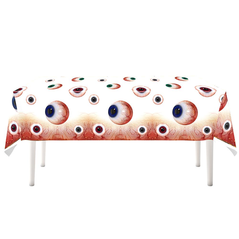Halloween Eyeball Theme Party Supplies Set Scary Disposable Tableware Kit Plates/Napkins/Banner/Tablecloth Decor All-in-One Pack