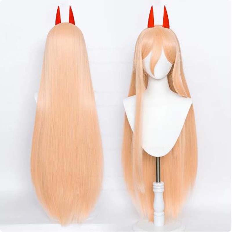 Hoge Kwaliteit Anime Chainsaw Man Cosplay Pruiken Reze Angel Devil Quanxi Makima Power Hayakawa Aki Denji Hittebestendig Haar Pruik 1pc beige
