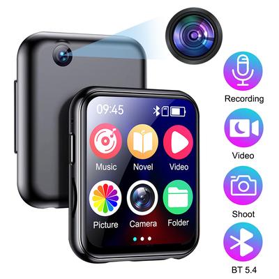 MP3-Musik-Player mit Bluetooth 5.4 HiFi MP4 Walkman Voller Touchscreen Eingebauter Lautsprecher Recorder Kamera Video-Player FM/E-Book