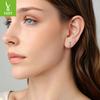 Elegant Retro Turquoise Feather Stud Earrings For Women, Charm Temperament S925 Sterling Silver Wing Earrings