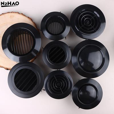 Noir 4 Formes Disponibles 75/100/125mm Tuyauterie Ronde Couvercle de Ventilation Bouche d'Aération Valve d'Extraction Grille Bouches de Circulation d'Air Couvercle