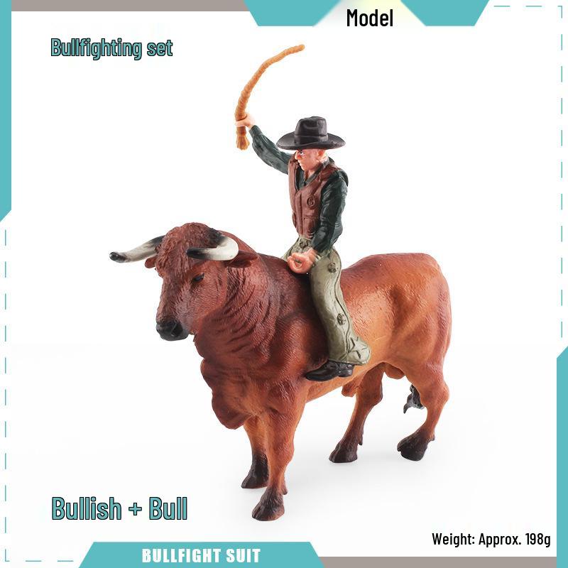 Spanish Bullfighting Set: North African Wild Bull & Tamed Bull Rider Figurine