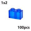 MOC Transparent Thick Building Blocks Figures 1x1 1x2 2x2 2x4 Dots Clear Brick Compatible Brand Educational Creative Toy for Kid