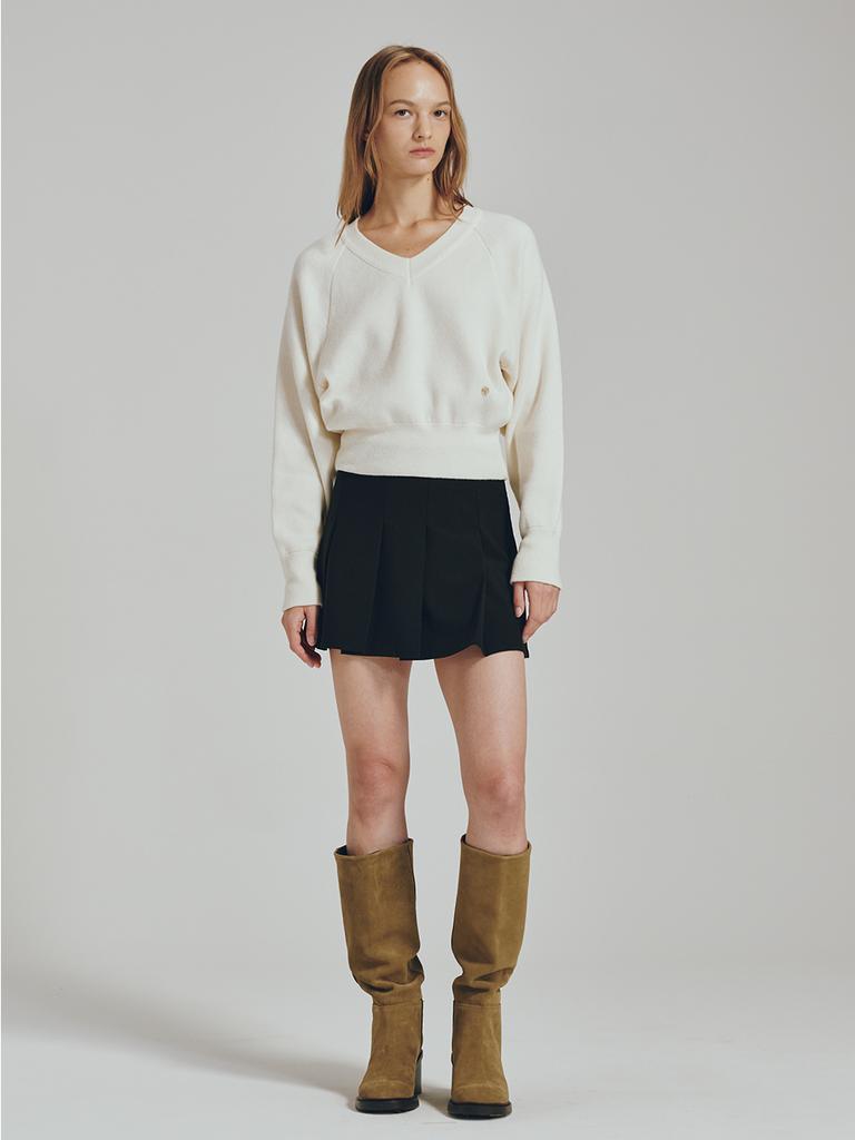 NOUVE Wool V-Neck Knit - Ivory