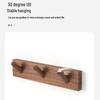 3-Hook Wooden Wall-Mounted Coat Rack