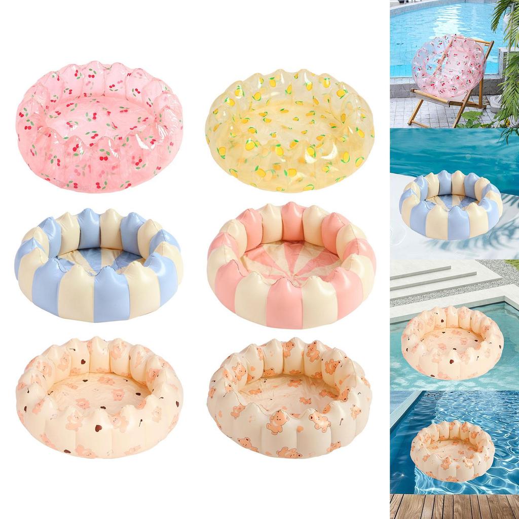 Inflatable Kids Pool Party Play Center 75cmx25cm for Yard Girls and Boys Fun Pink Cherry