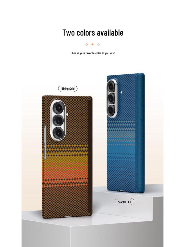 Funda Magnética Ultra Fina de Fibra de Carbono para Samsung Z Fold7, Protección Nano PC de Eje Medio