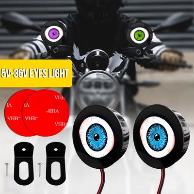 Evil Eye LED Light Retrofit Assembly Kits Car Dynamic Lights Motorcycle Decorative Lights 3D Dynamic Devil Eye   Auto Accessorie