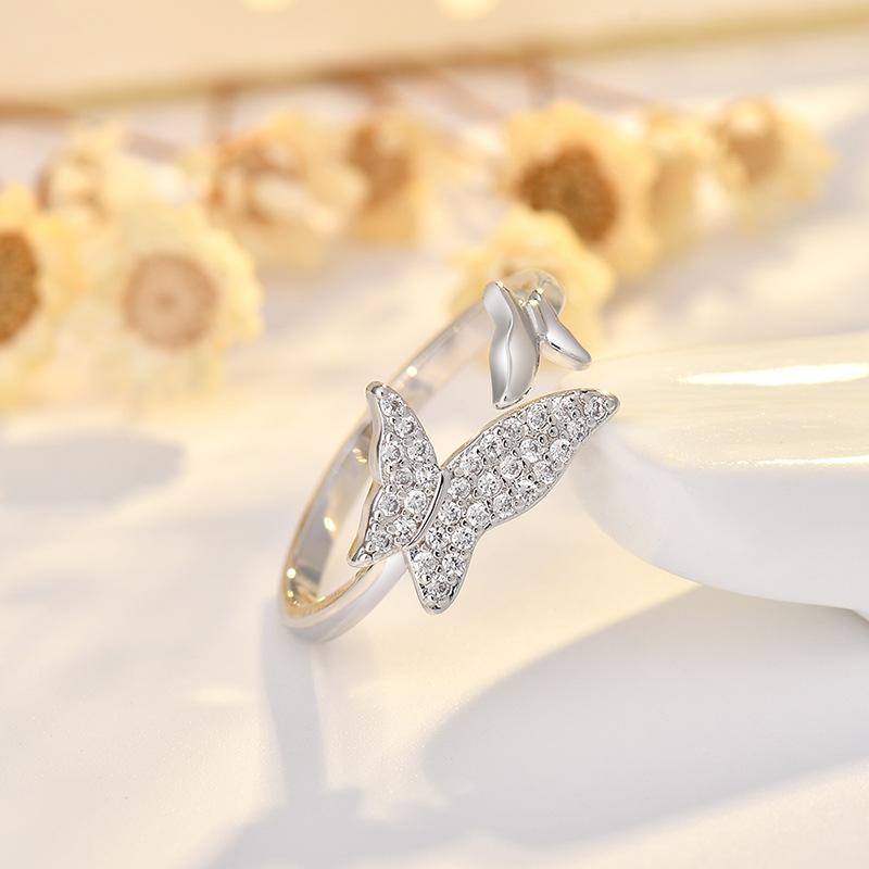 Ins Style Simple Heart Ring Female Light Luxury Index Finger Ring New Sense Tail Ring