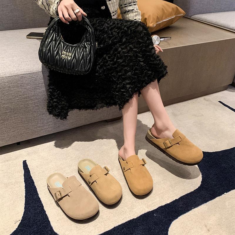 Fashion Ladies Indoor Casual Platform Slippers Winter Outdoor Fleece Warm Slippers Middle Heel Female Mule Fashion Slippers for Women