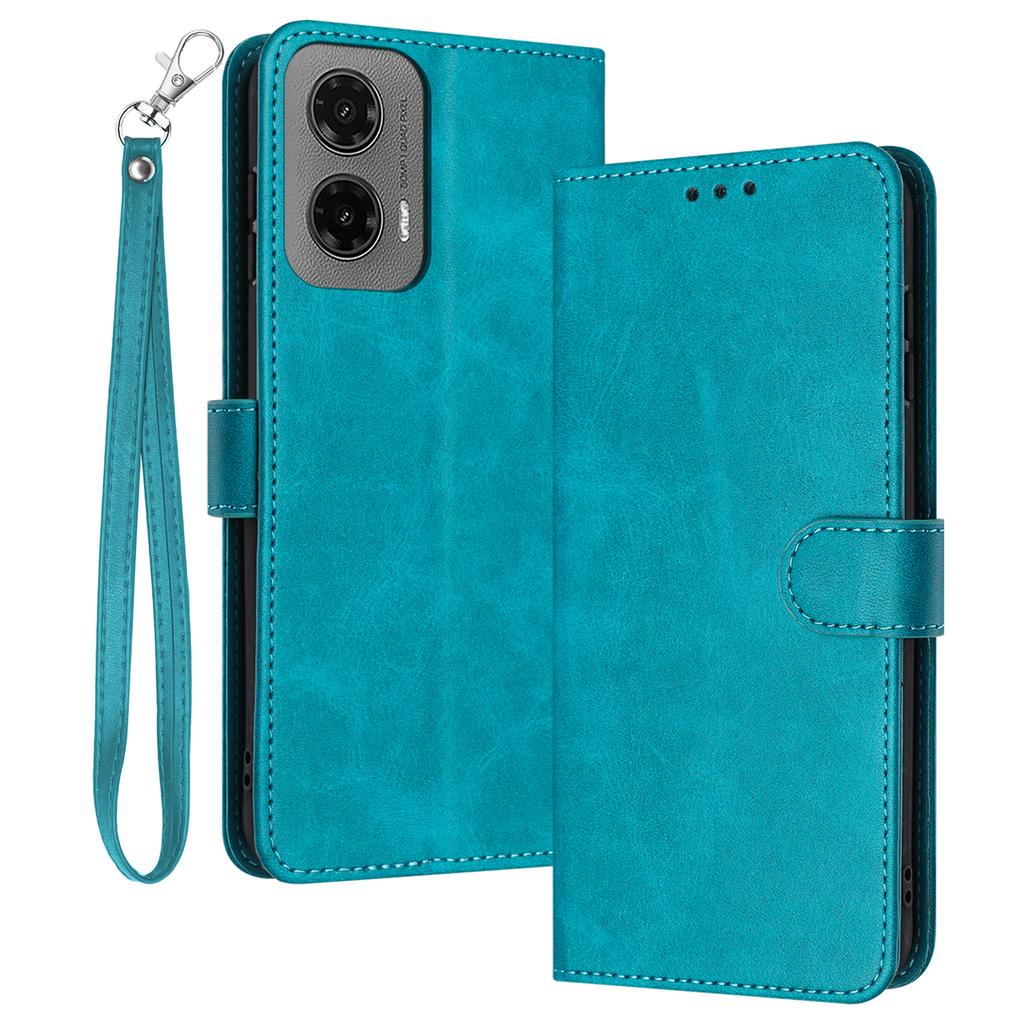 For Motorola Moto G35 5G Case Flip Stand PU Leather Wallet Phone Cover Calf Texture