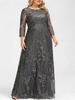 Plus Size Women's Embroidered Patchwork Party Dress