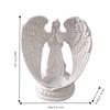 White Resin Carved Figure Candle Holder Decor  Outdoor Courtyard Corner Accent Decor