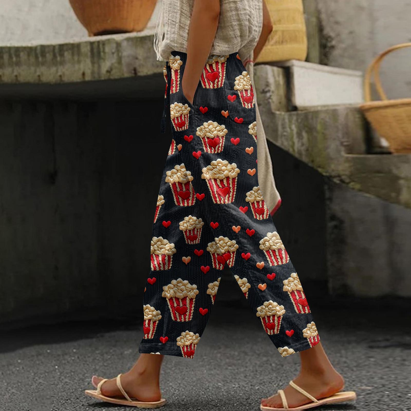 

Жіночі повсякденні штани. Модні штани на шнурках, кишенях і еластичному поясі XL червоний