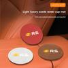 Car Anti-slip Water Cup Heat Insulation Mat Suede Decor Coaster For Renault RS Koleos Captur Twingo Kadjar Megane Clio Scenic S555