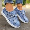 Casual Flat Laced Women's Loafers Spring Style Breathable Canvas Shoes Comfortable Spring Autumn Winter Seasonal Flats