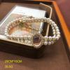 Necklace Gray Shell Pearl Colored Glazed Neck Chain Stud Earrings Bracelet Set