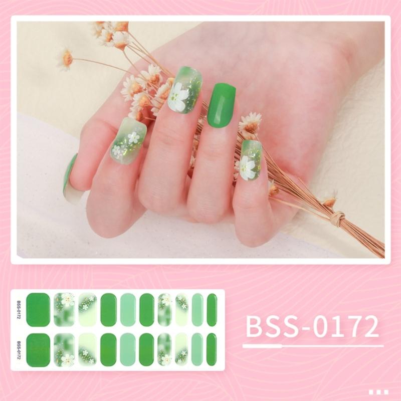 20 Finger Full Wraps Nail Polish Stickers Self-Adhesive Nail Strips Nail Decals Accessories for Women Girls DIY Nail Art