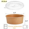 Lyellfe 50-Pack Kraft Paper Bowls with Lids, 25 oz. Disposable Soup Serving Bowls, 100% Biodegradable Salad Bowls, On-the-Go Food Containers for Party