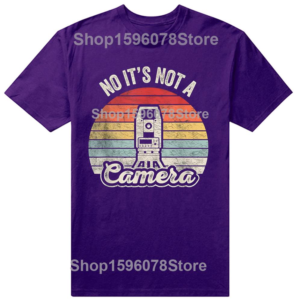 Funny Retro Surveying Land Surveyor It's Not A Camera T-Shirt Summer Fashion T Shirts Cotton Short Sleeve Oversized T-shirt Tops
