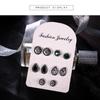 5 Pairs Retro Bohemia Style Earring Set Shimmer Crystal Ear Studs
