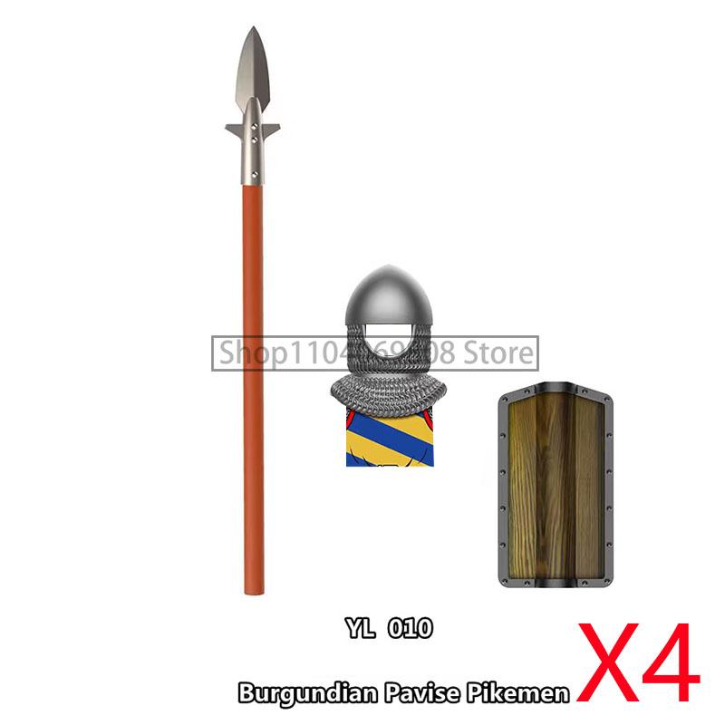 MOC Medieval Military Figures Building Blocks Castle Militia Soldier Dragon Gothic Knight Helmets Swords Shield Bricks Toys N06