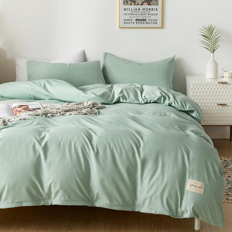 Καρό Μονόχρωμο Απλό Χρώμα Διπλοπλυμένο Βαμβάκι Βαμβακερό Σετ Τεσσάρων Τεμαχίων