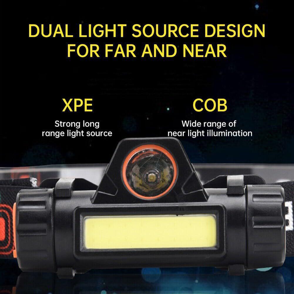 High-Brightness LED Headlamp: USB Rechargeable, Magnetic, Long-Range for Camping & Mountaineering