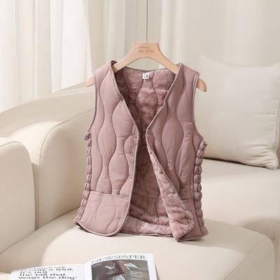 Gilet en coton duvet pour femme, velours épaissi, nouveau coupe slim court, doublure thermique, col basique, gilet léger