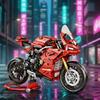 Red Sport Motorcycle Building Blocks, Technic Racing Bike Model, DIY Assembly Bricks, STEM Toy for Collectors