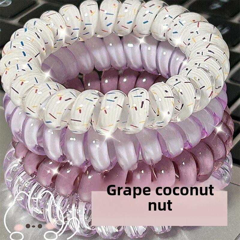 Set of 4 Phone Line Hair Ties, Fresh And Versatile, High Elasticity, Durable, And No Trace Hair Bands.