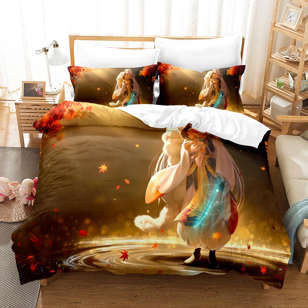 3D Lnuyasha Bedding Sets Duvet Cover Set With Pillowcase Twin Full Queen King Bedclothes Bed Linen