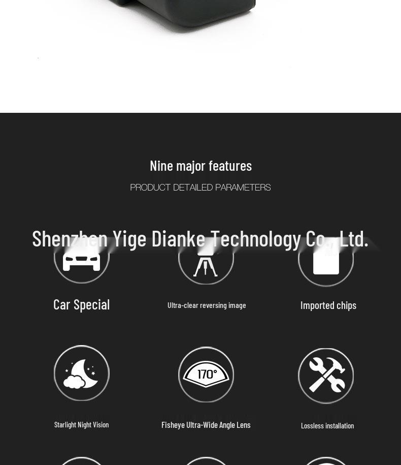 Ford Transit Rearview Camera: HD Night Vision, Waterproof, Shockproof, License Plate Light Compatible with 11 Models