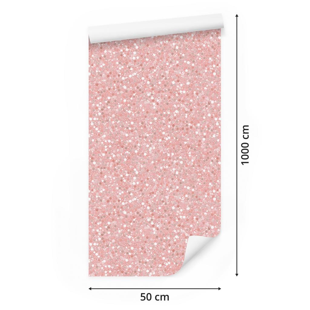 Coral Glitter Wallpaper for Living Room and Bedroom 50x1000