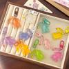 2Pcs Creative Color Change Duck Keychain  Colorful Roast Duck Keychain Novelty Cute Backpack Decoration Accessories Gifts