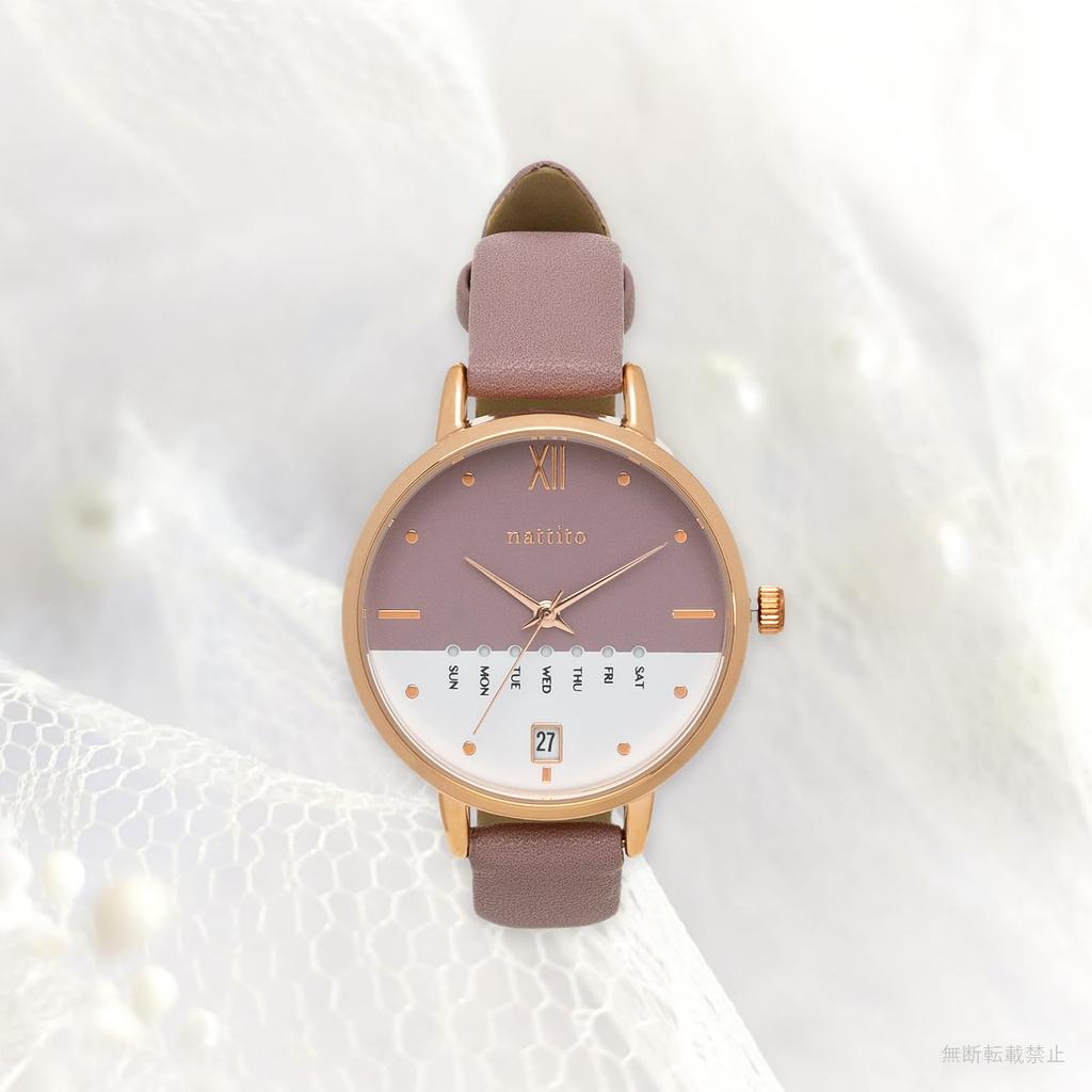 Analoge Uhr Lederarmband Kalender Wochentag Datumsanzeige Lila Dario [Fieldwork] Damen GY079-2