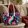 Bohemian Floral Print Casual Daily Large Tote Bag for Women Portable All-match Fashion Shoulder Bag for Shopping Travel Work