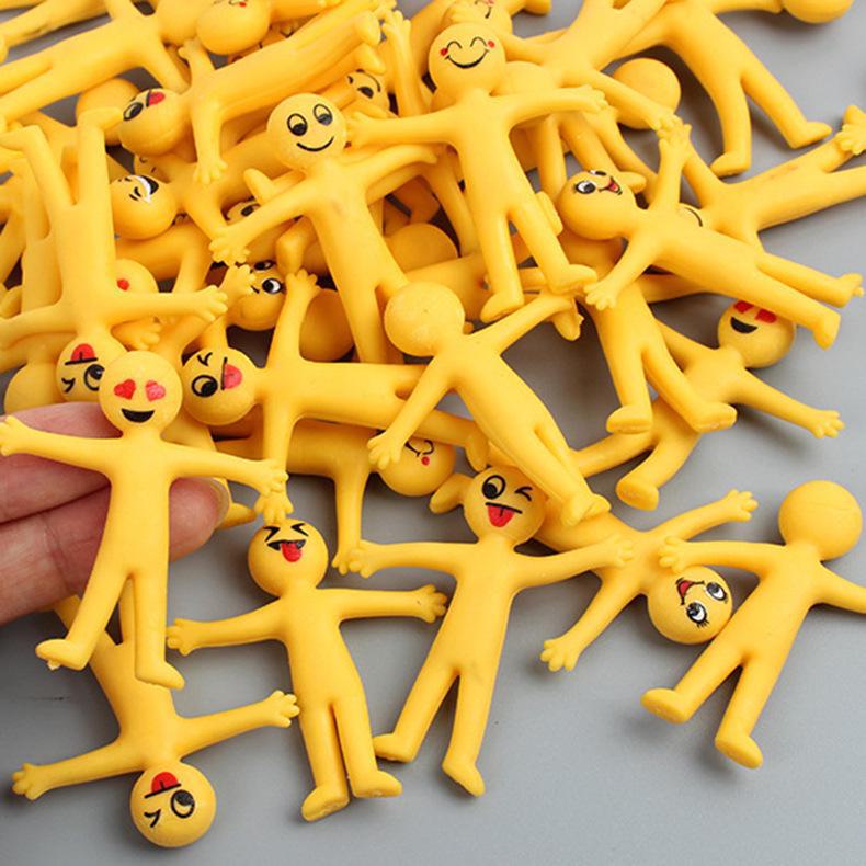 Smiley Face Stretchy Minions Pinching Fun Children's Decompression Toy - Soft Yellow Man Doll Accessories